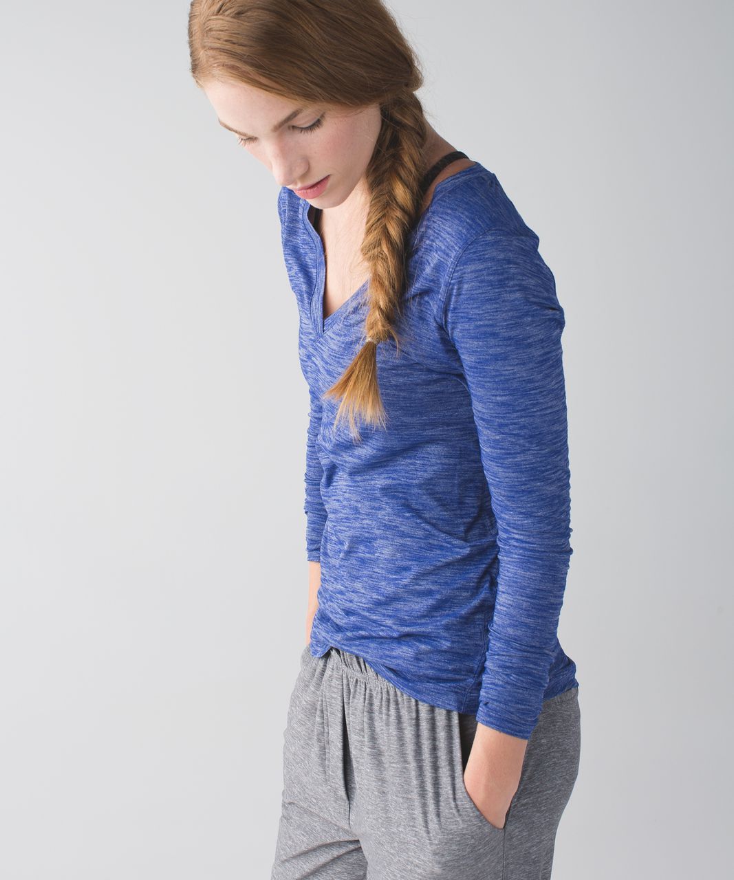 Lululemon &go Everywhere Long Sleeve - Heathered Sapphire Blue