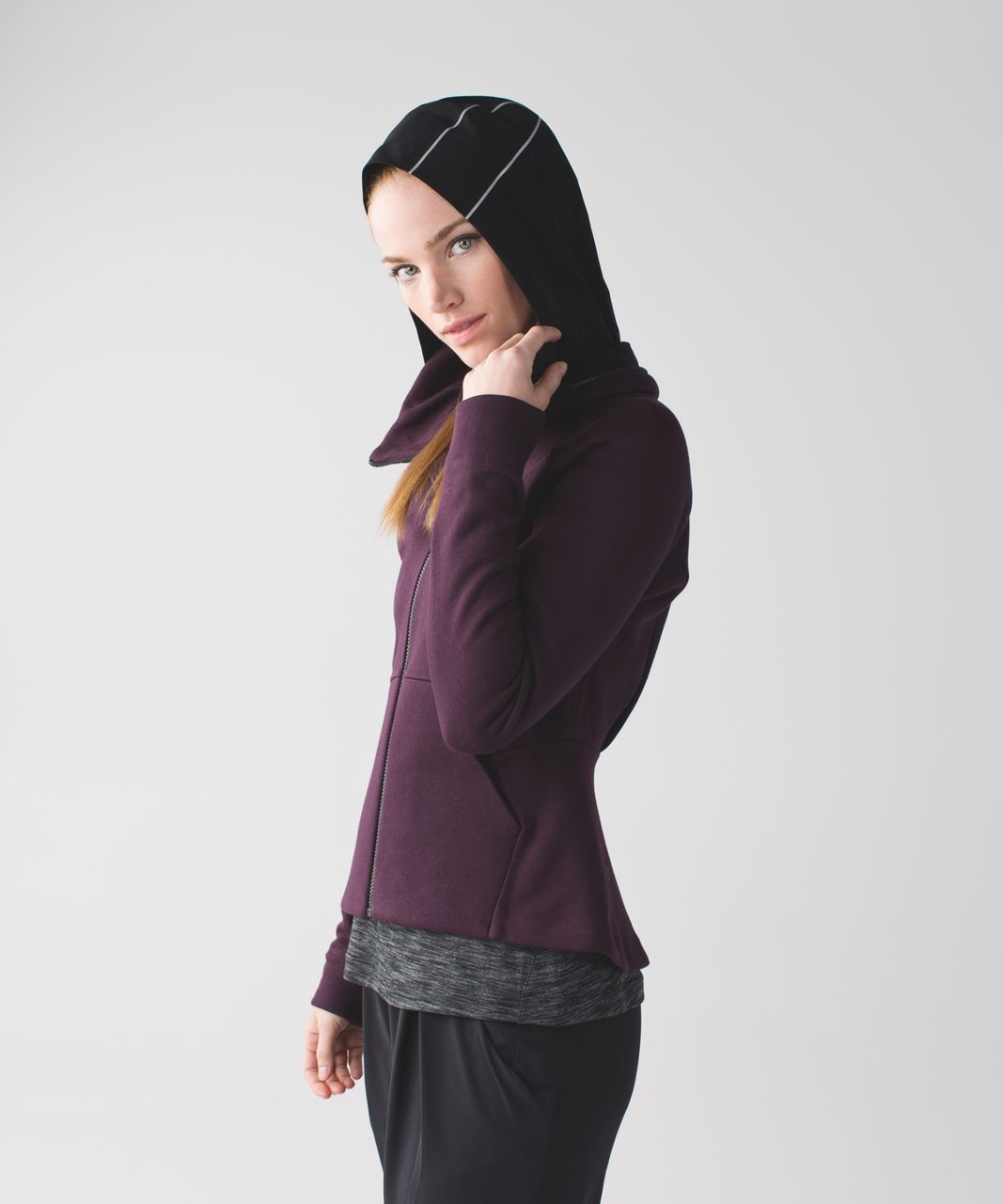 Lululemon &go Destination Hoodie - Black Cherry / Black