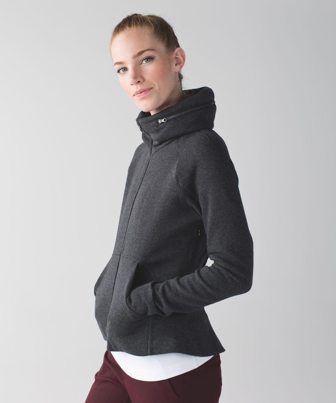 Lululemon Fleece & Thank You Pullover - Heathered Black / Black - lulu  fanatics