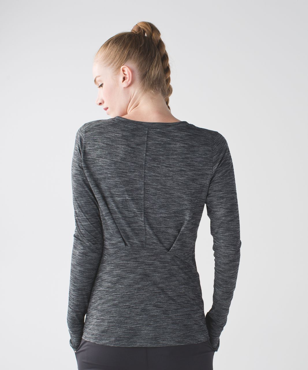 Lululemon Swiftly Tech Long Sleeve - Heathered Black - lulu fanatics