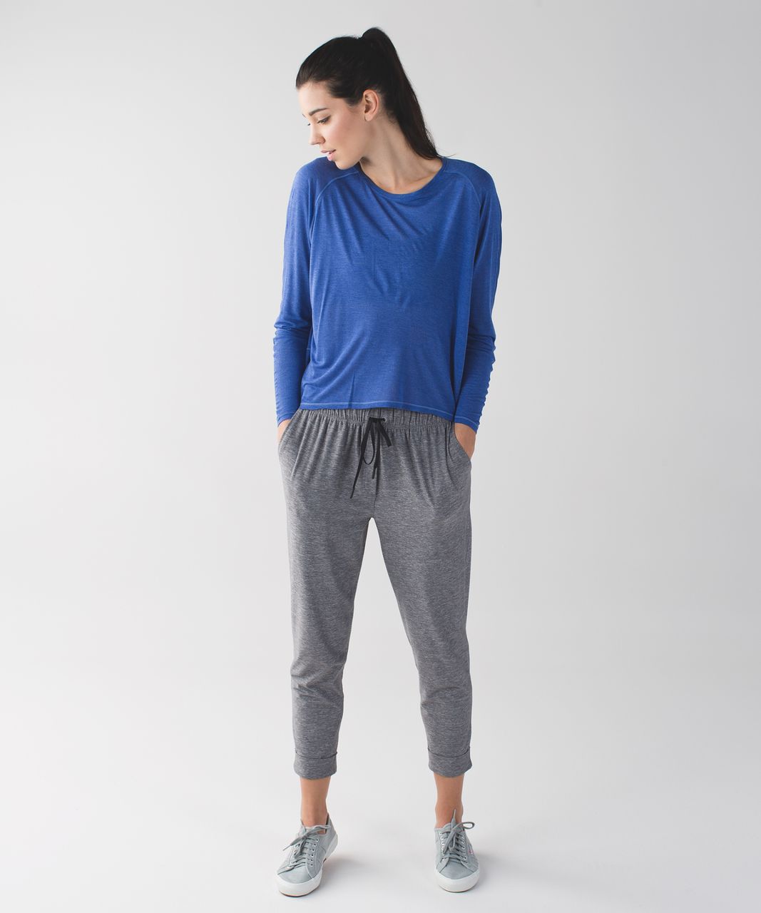 Lululemon Made To Layer Long Sleeve Tee - Heathered Mod Pipe Dream Blue