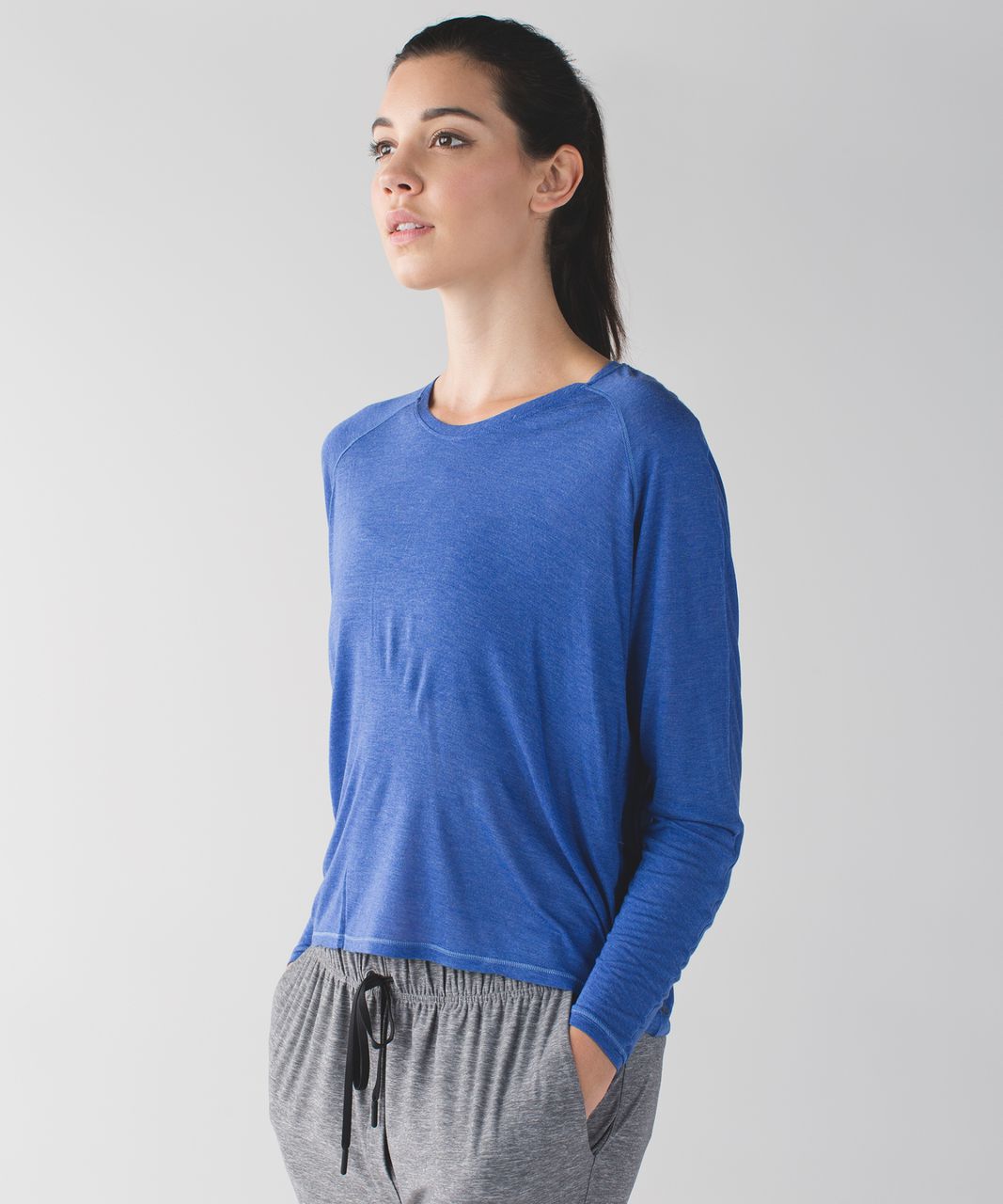 Lululemon Made To Layer Long Sleeve Tee - Heathered Mod Pipe Dream Blue