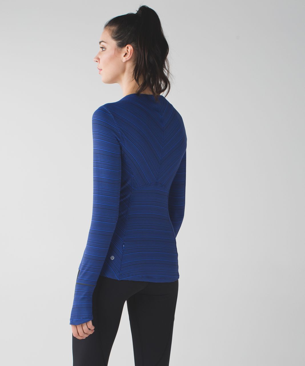 Lululemon Kanto Catch Me Long Sleeve - Kanto Stripe Sapphire Blue Black