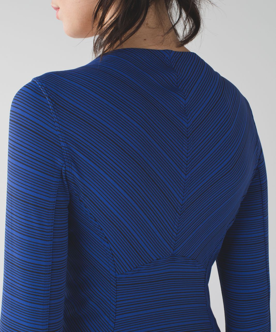 Lululemon Kanto Catch Me Long Sleeve - Kanto Stripe Sapphire Blue Black