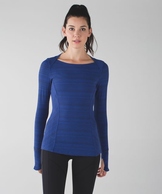 Lululemon Kanto Catch Me Long Sleeve - Kanto Stripe Wine Berry Black ...