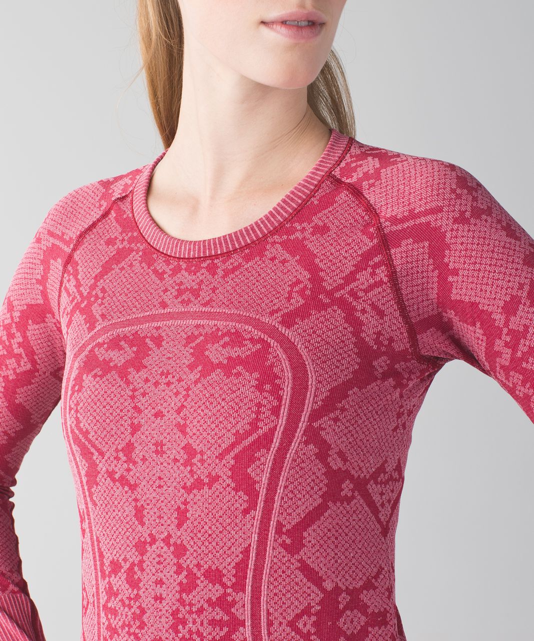 Lululemon Swiftly Tech Long Sleeve Crew - Heathered Cranberry