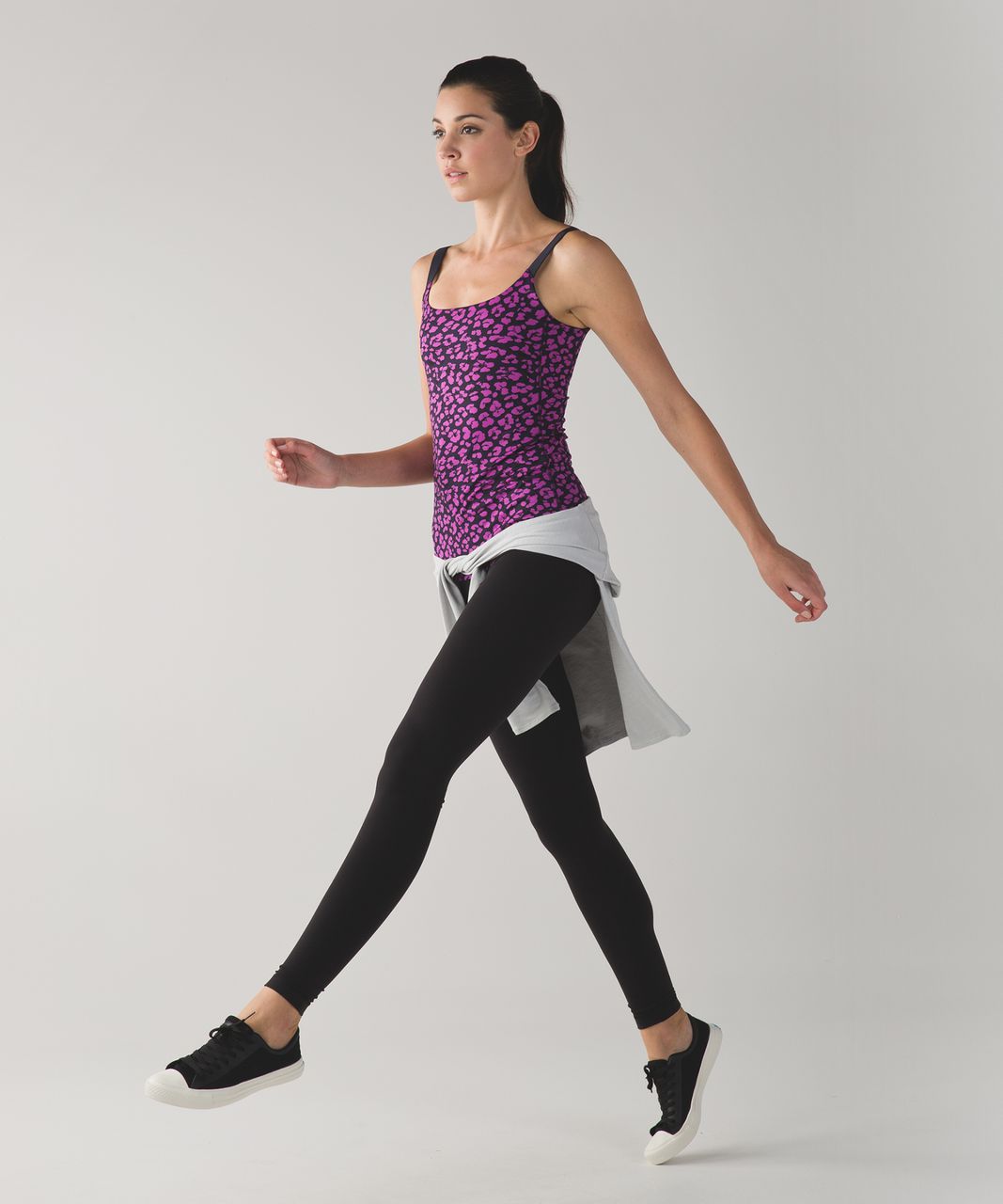 Lululemon Barre None Tank - Mini Cherry Cheetah Ultra Violet Naval Blue