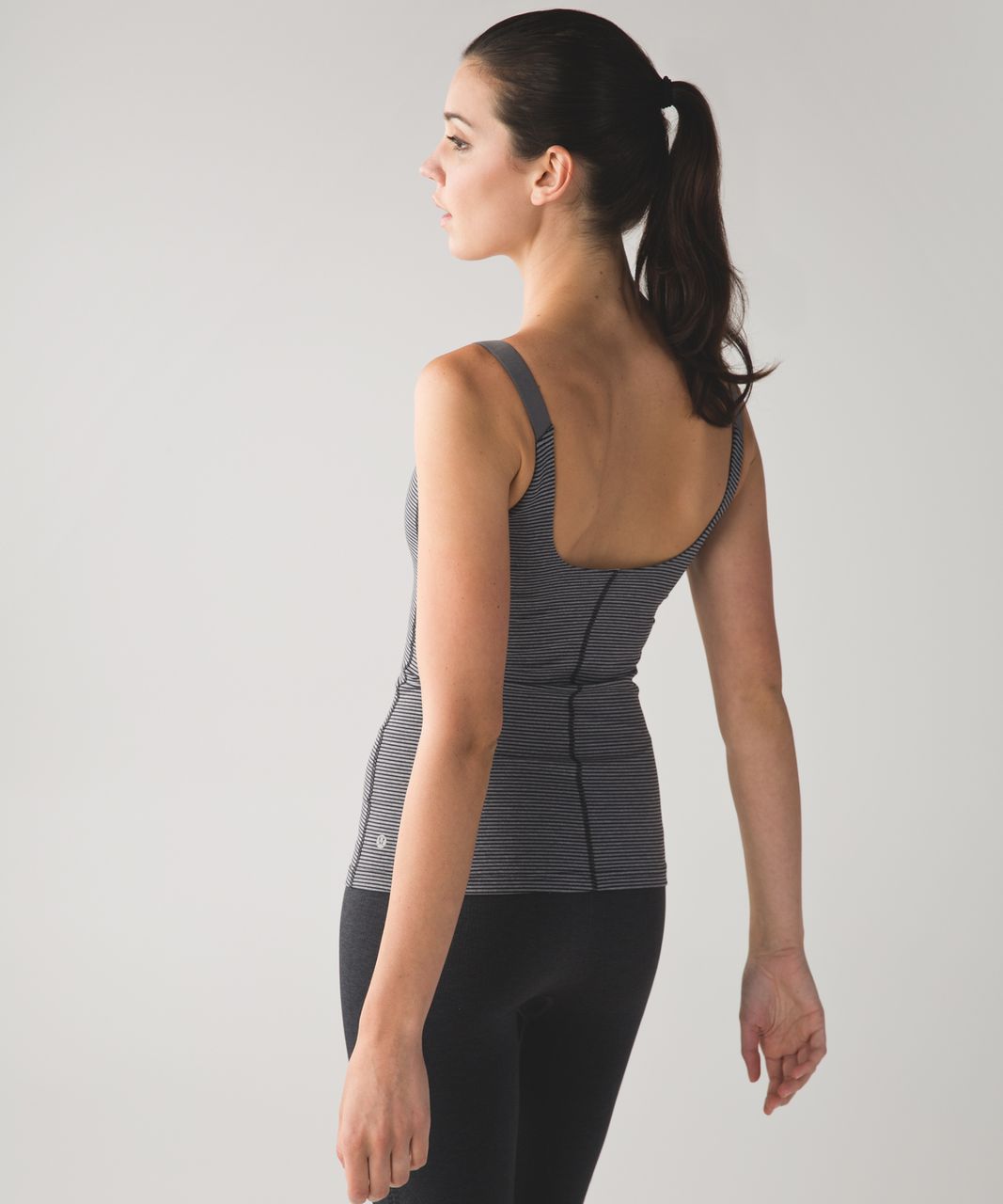 Lululemon Barre None Tank - Mini Pop Stripe Heathered Slate Black