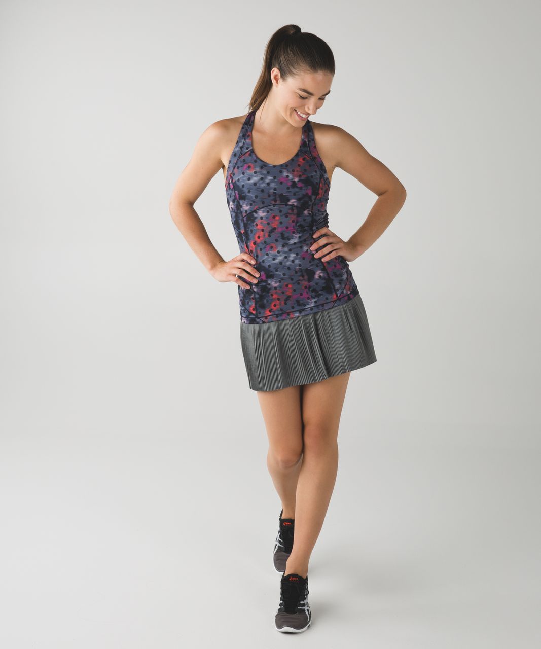 Lululemon Kanto Catch Me Tank - Windy Blooms Regal Plum Multi / Black