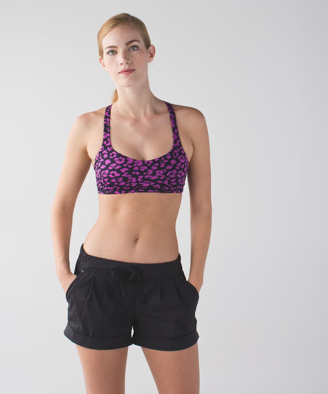 Lululemon Free To Be Bra - Mini Cherry Cheetah Ultra Violet Naval Blue / Naval Blue