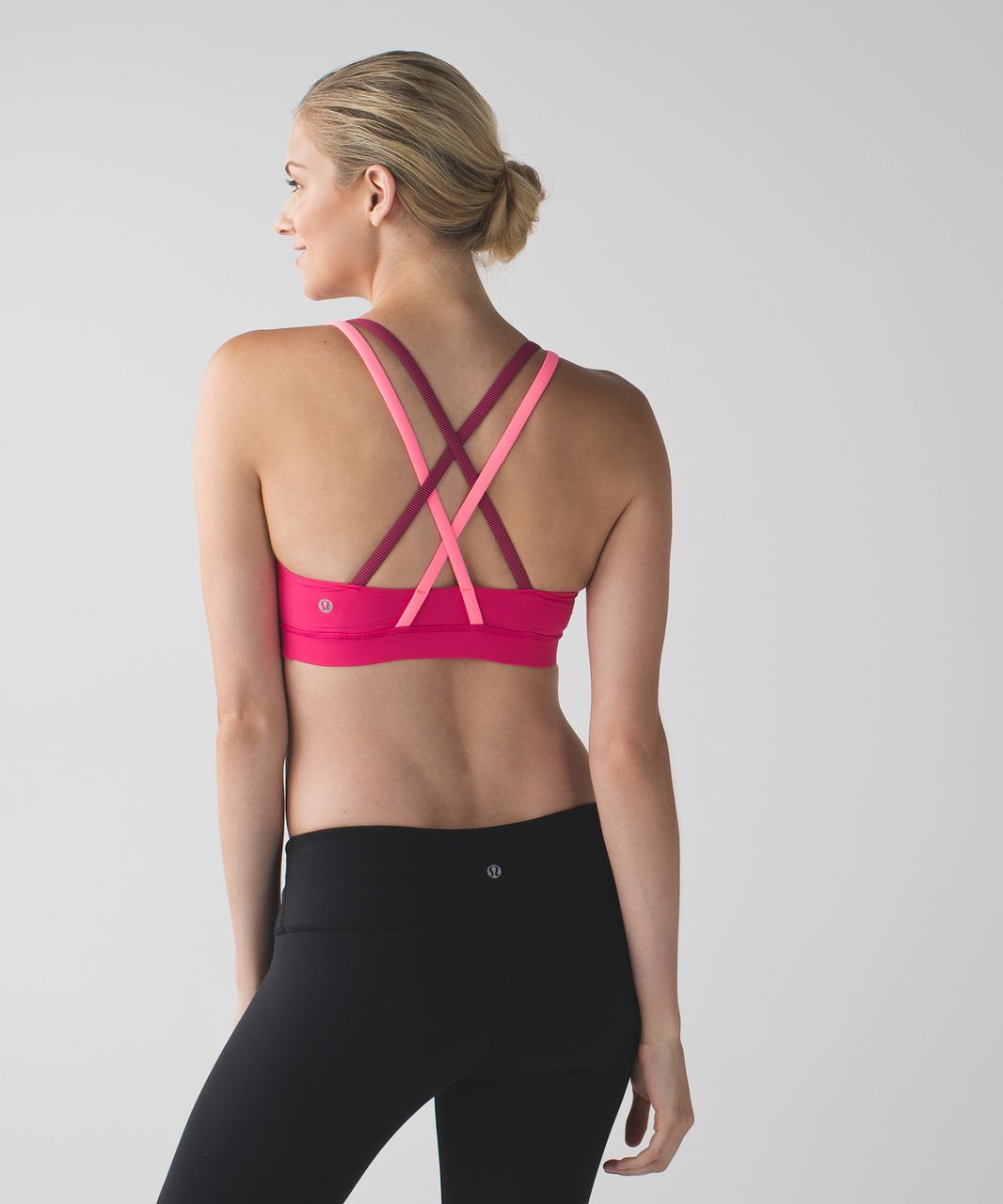 Lululemon Energy Bra - Bon Bon / Flash Light / Wee Stripe Bon Bon Bordeaux Drama