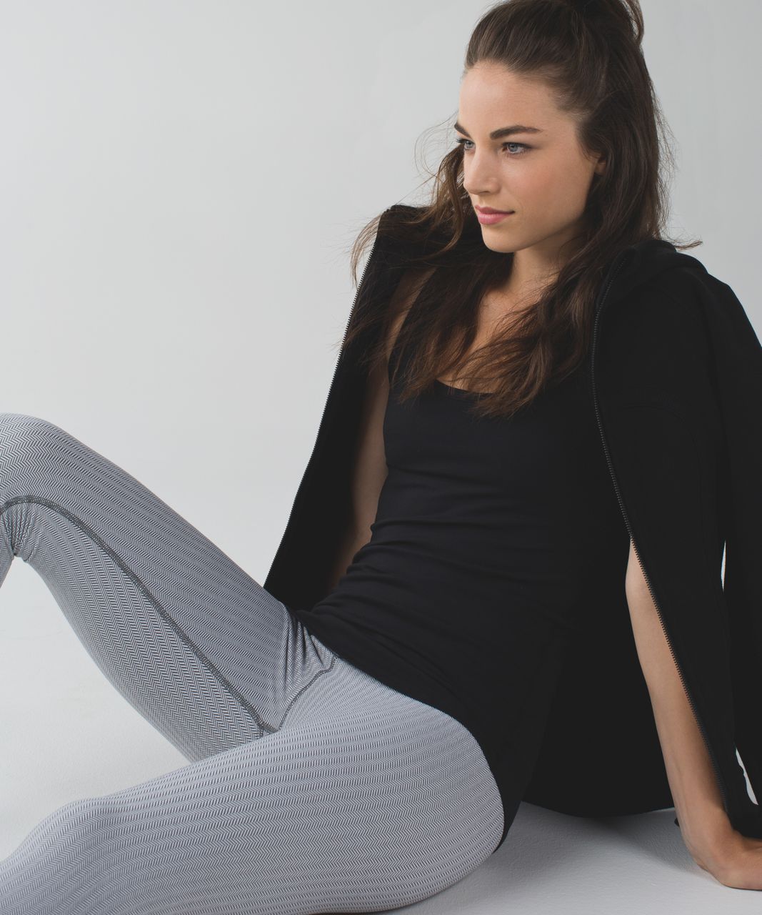 Lululemon Turn Around Tight - Heathered Herringbone Heathered Black White -  lulu fanatics