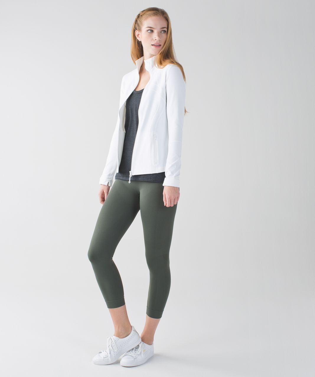 Lululemon Zone In Crop - Gator Green - lulu fanatics