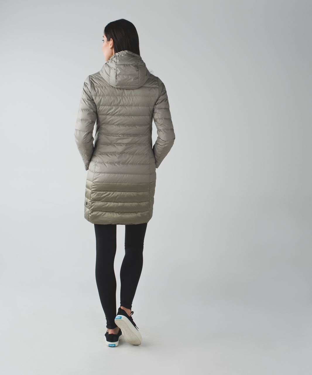 LULULEMON 1X A LADY Black Long Down Winter Jacket Coat 8 Ombre