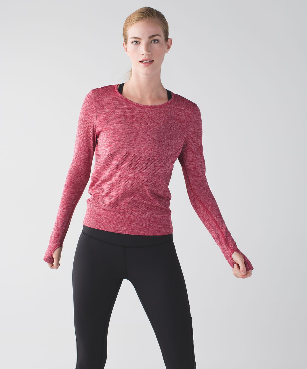 Lululemon Breeze By Long Sleeve - Heathered Cranberry