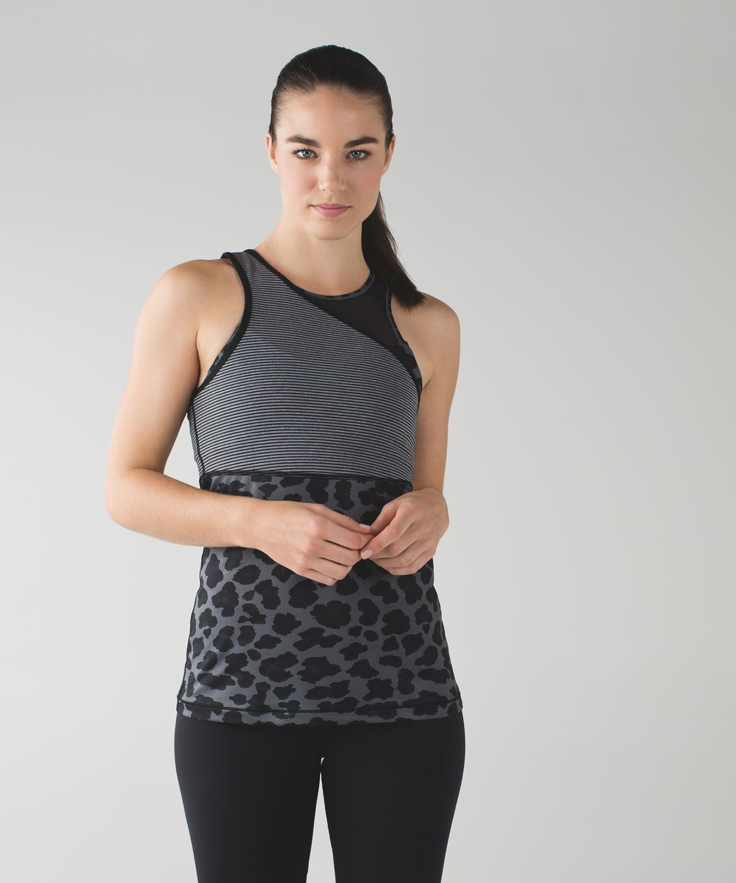 Lululemon Meshed Up Tank - Mini Pop Stripe Heathered Slate Black