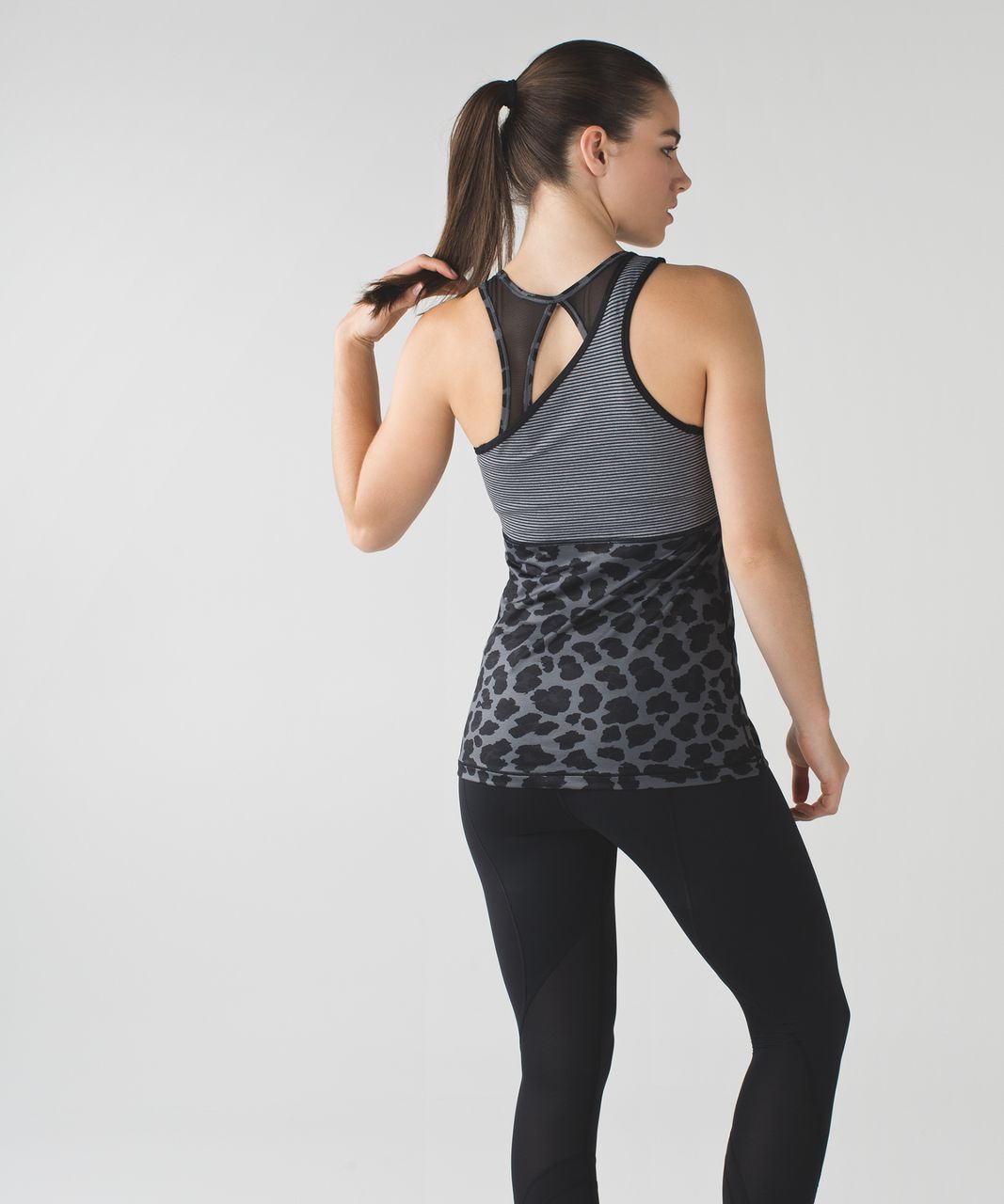 Lululemon Meshed Up Tank - Mini Pop Stripe Heathered Slate Black