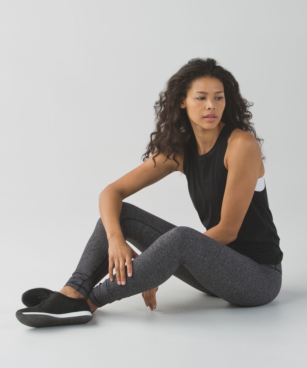 Lululemon Wunder Under Pant (Hi-Rise) - Heathered Herringbone Heathered  White Slate - lulu fanatics