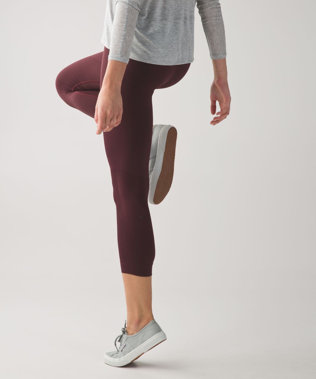 Lululemon Zone In Crop - Bordeaux Drama