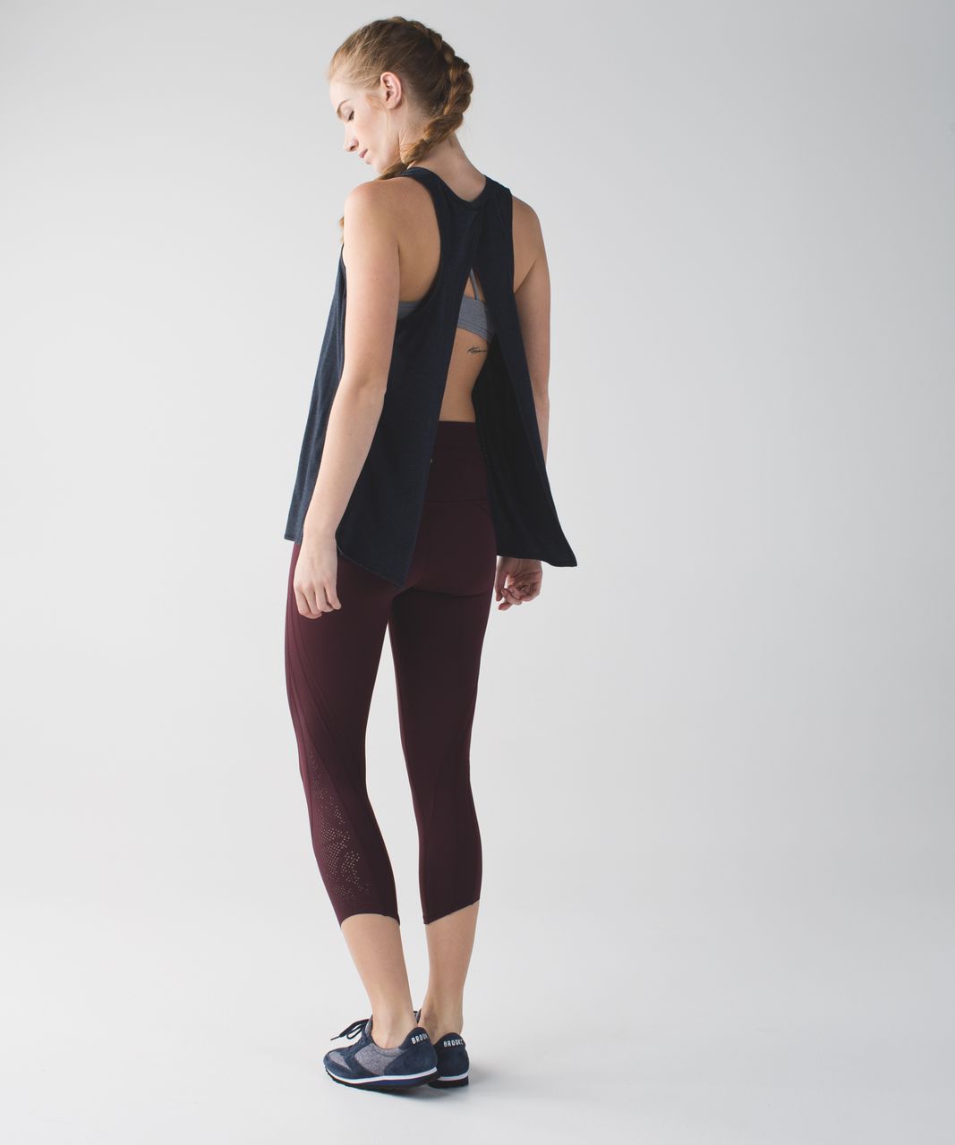 Lululemon Wunder Under Crop (Laser) *Full-On Luon - Bordeaux Drama