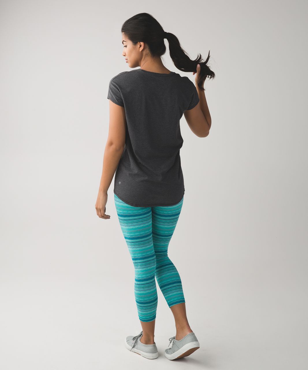 Lululemon Wunder Under Crop (Hi-Rise) *Luxtreme - Space Dye Twist Cosmic Teal Multi