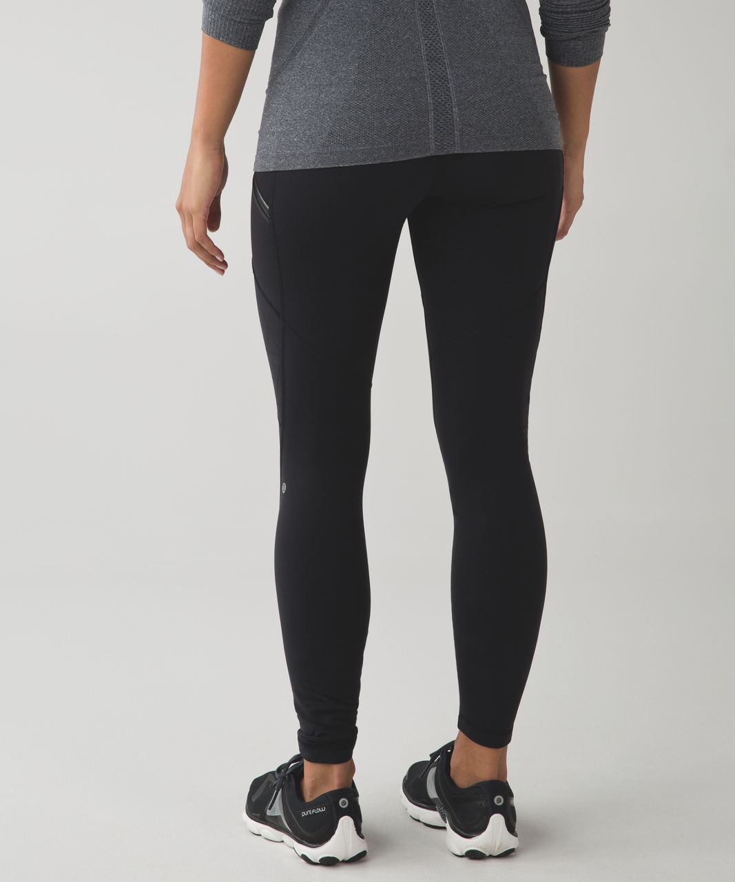 Lululemon Toasty Tech Tight II - Black / Dramatic Static White Black