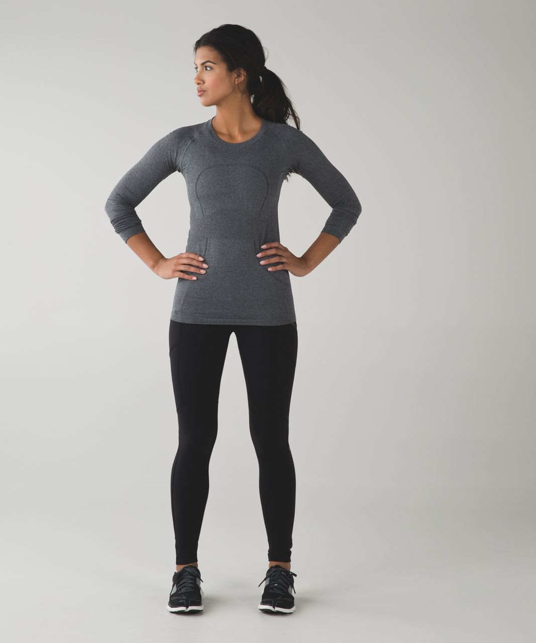 Lululemon Toasty Tech Tight II - Black / Dramatic Static White Black