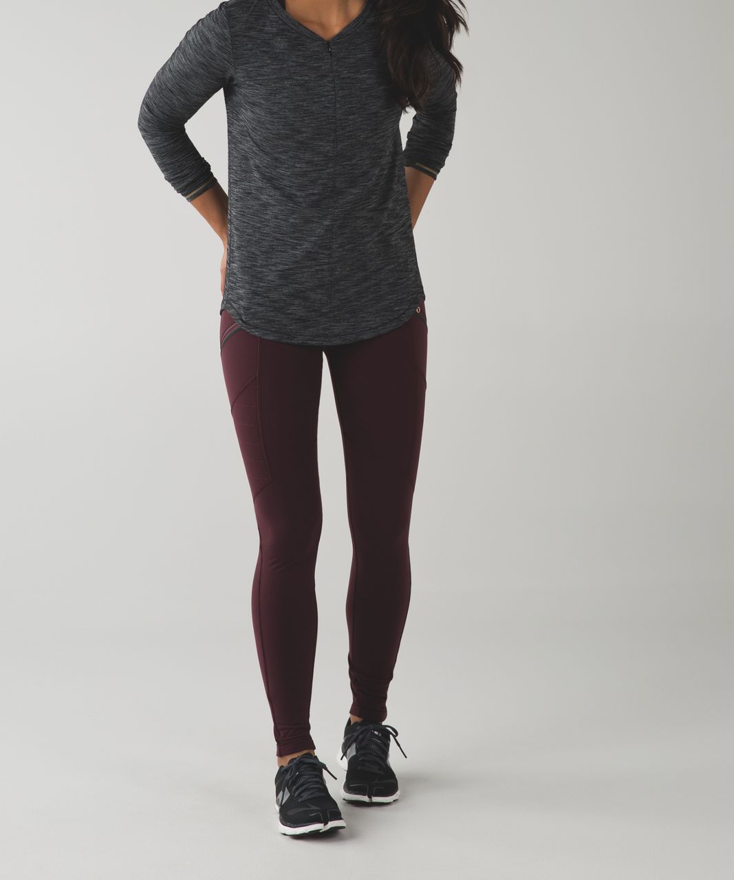 Lululemon Toasty Tech Tight II - Bordeaux Drama / Painted Animal Bordeaux Drama Black