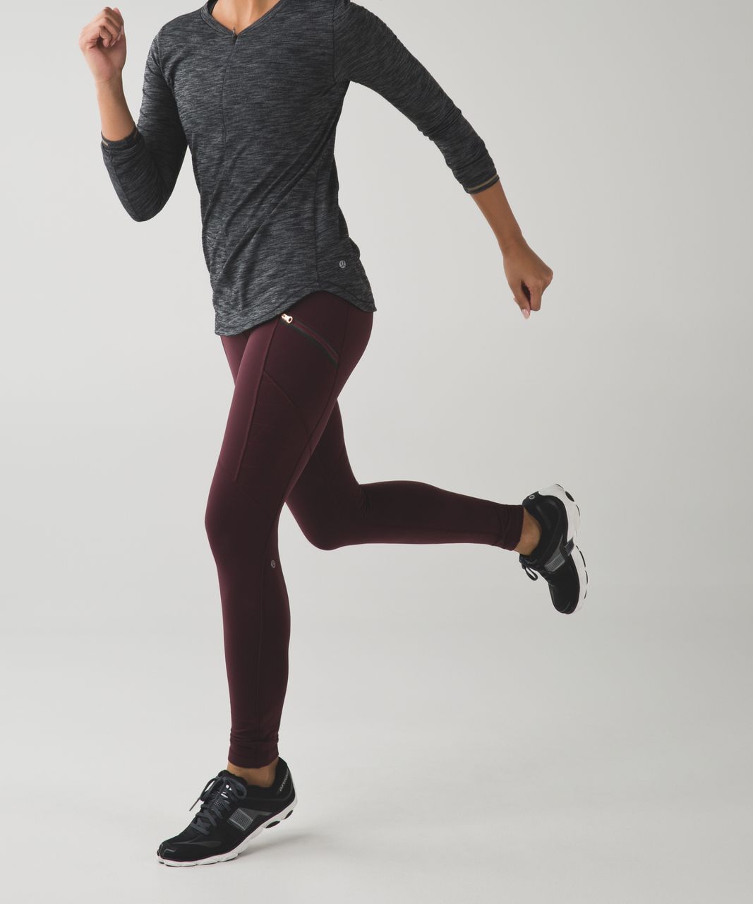 Lululemon Toasty Tech Tight II - Bordeaux Drama / Painted Animal Bordeaux Drama Black