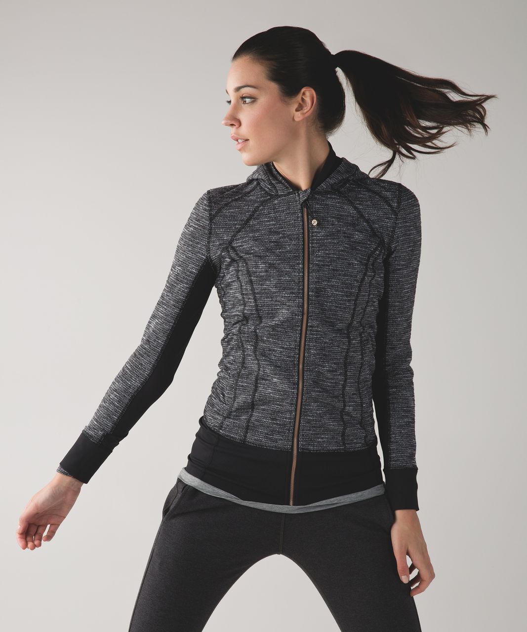 Lululemon Daily Practice Jacket - Coco Pique Black White