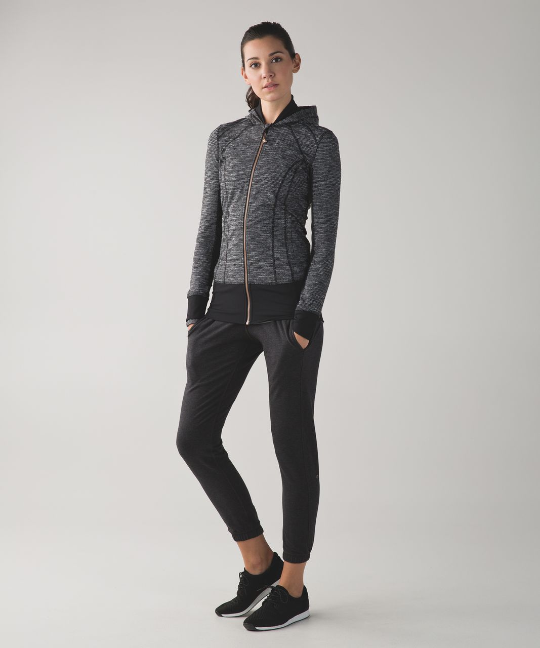 Lululemon Daily Yoga Jacket - Coco Pique Black / Black - lulu fanatics