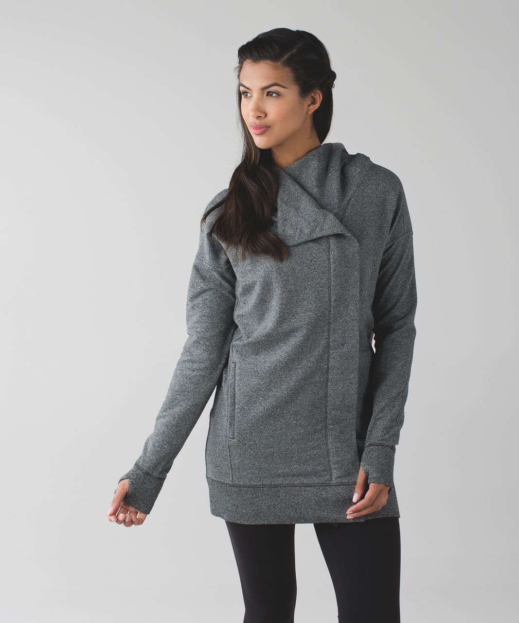 Lululemon Wrap Up Jacket - Heathered Speckled Black - lulu fanatics