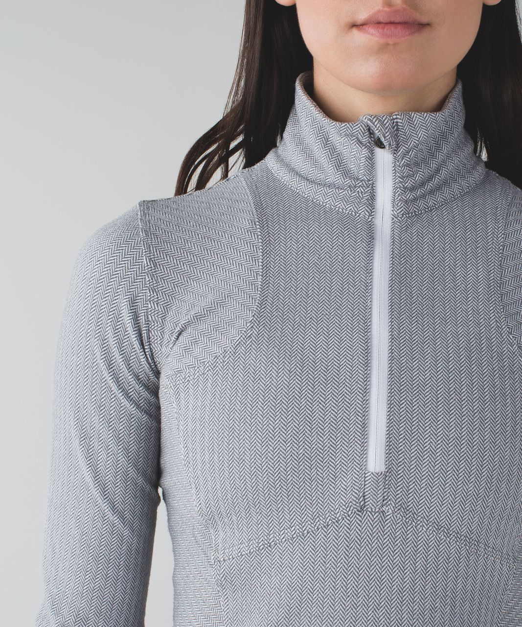 Lululemon Kanto Catch Me 1/2 Zip Heathered Herringbone Heathered White –  Galore Consignment