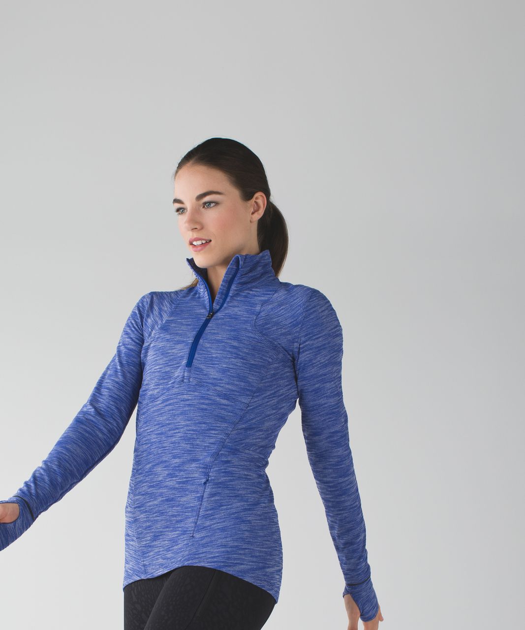 Lululemon Kanto Catch Me 1/2 Zip - Heathered Sapphire Blue