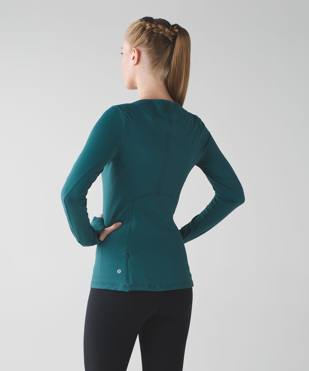 Lululemon Kanto Catch Me Long Sleeve - Mini Pop Stripe Dark Fuel Forage Teal