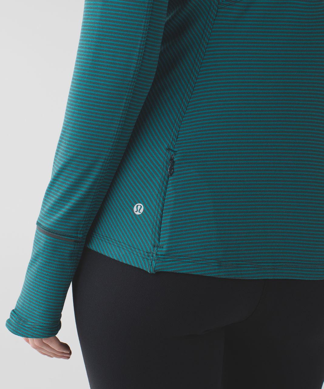 Lululemon Kanto Catch Me Long Sleeve - Mini Pop Stripe Dark Fuel Forage Teal