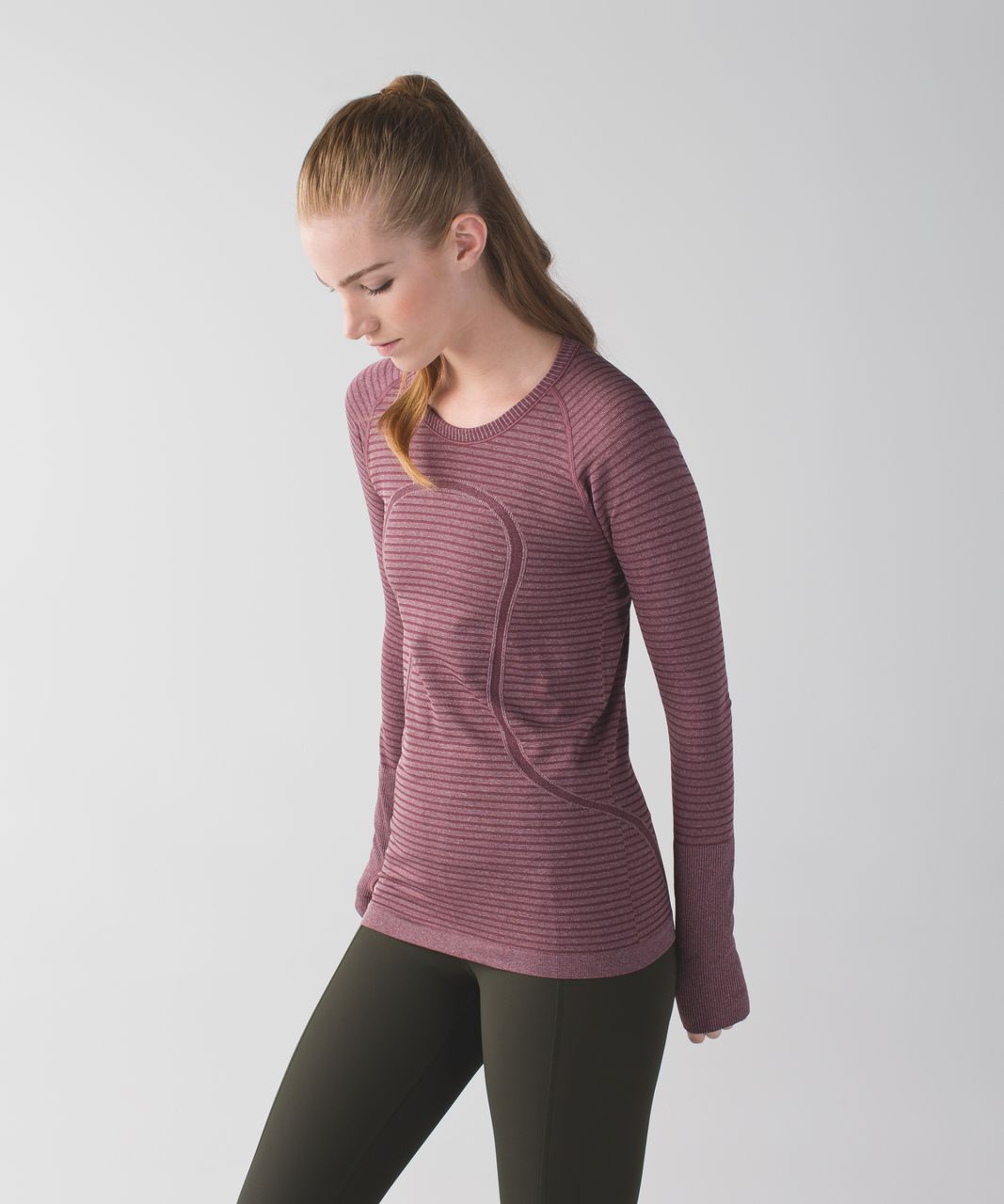 Lululemon Swiftly Tech Long Sleeve Crew - Heathered Bordeaux Drama