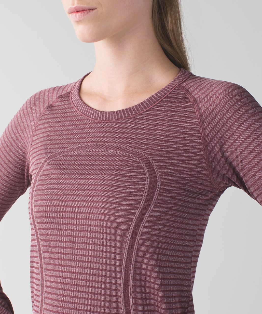 Lululemon Swiftly Tech Long Sleeve Crew - Heathered Bordeaux Drama