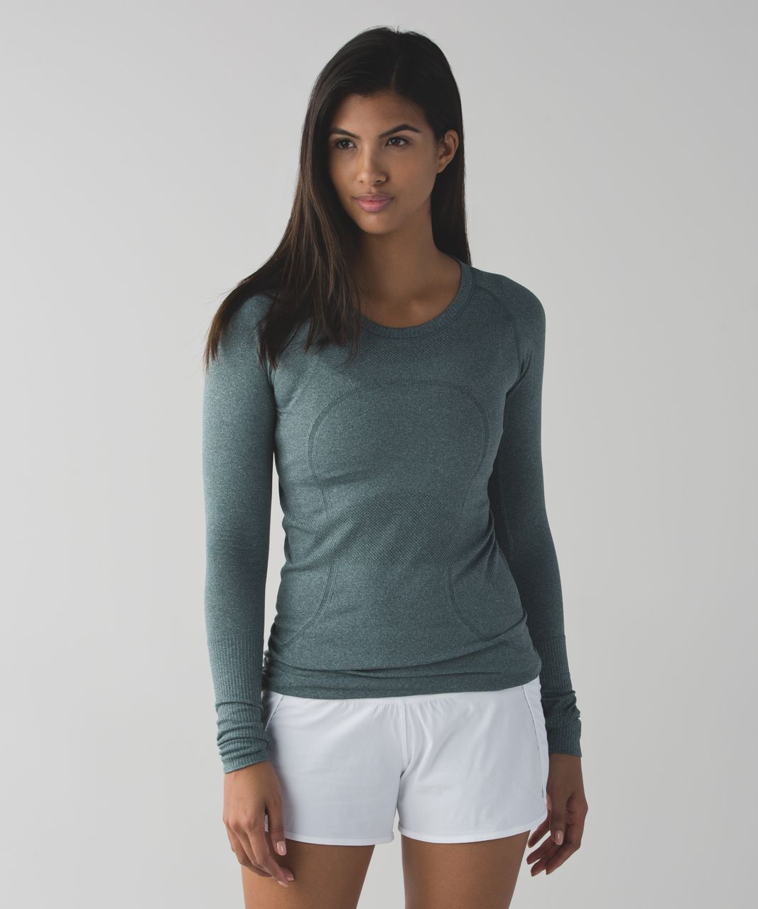 Lululemon Swiftly Tech Long Sleeve Crew - Heathered Black - lulu fanatics