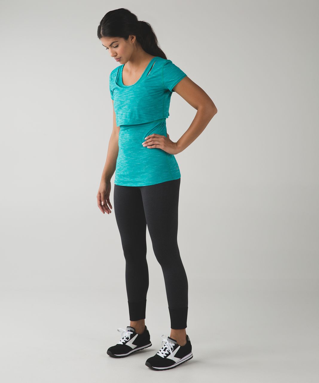 Lululemon Sweat Bound Tee - Heathered Cosmic Teal