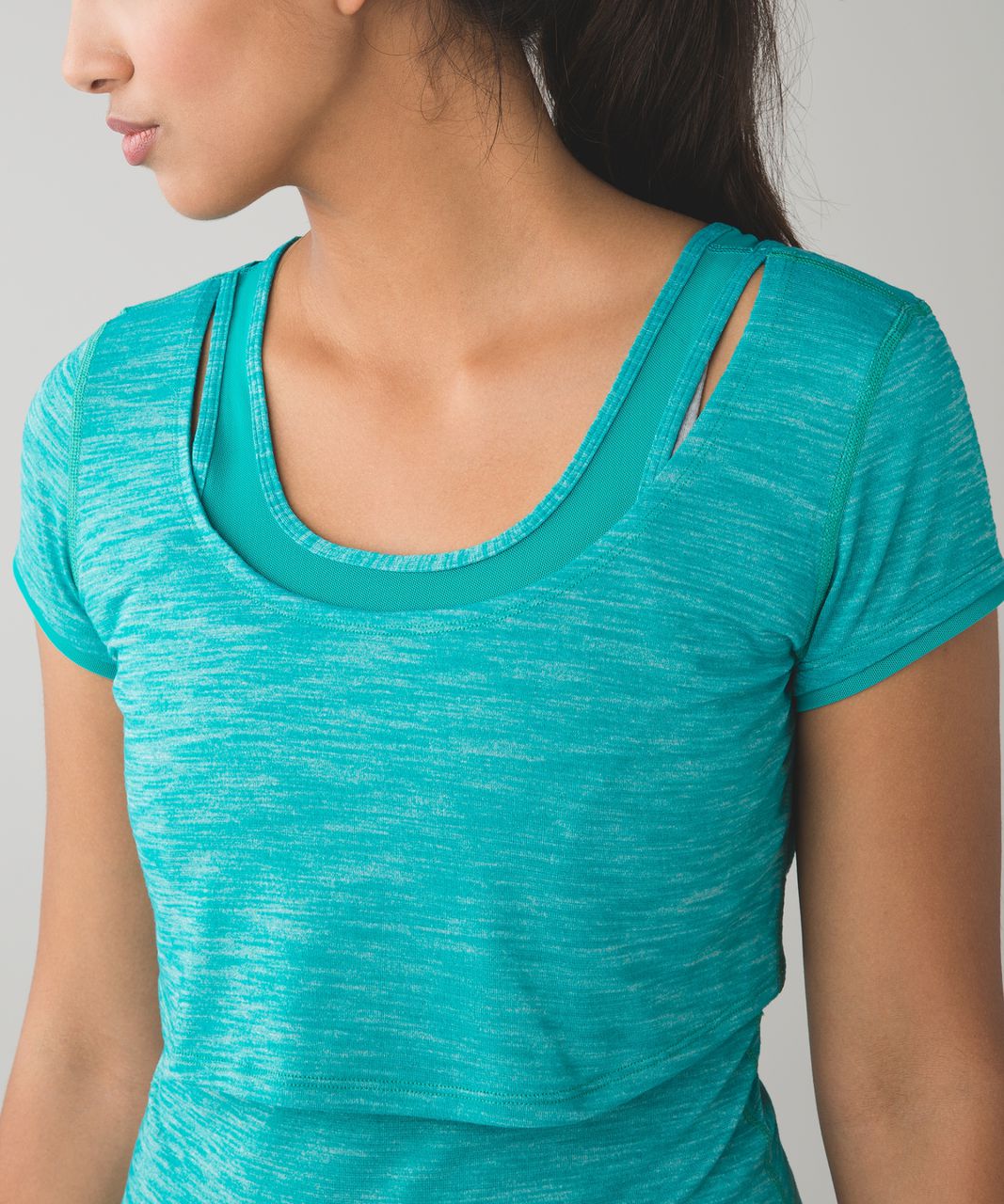 Lululemon Sweat Bound Tee - Heathered Cosmic Teal