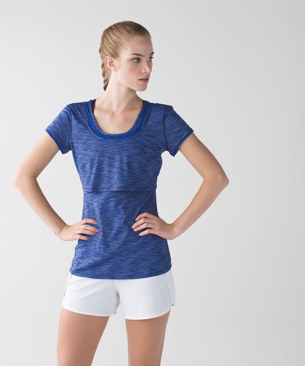 Lululemon Sweat Bound Tee - Heathered Sapphire Blue