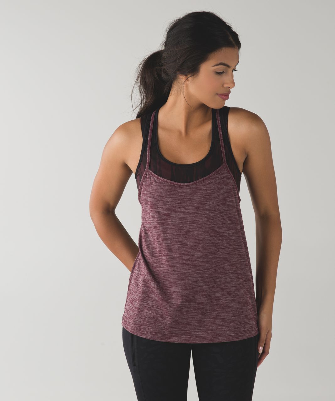 Lululemon All Sport Support Tank - Bordeaux Drama / Mountain Peaks