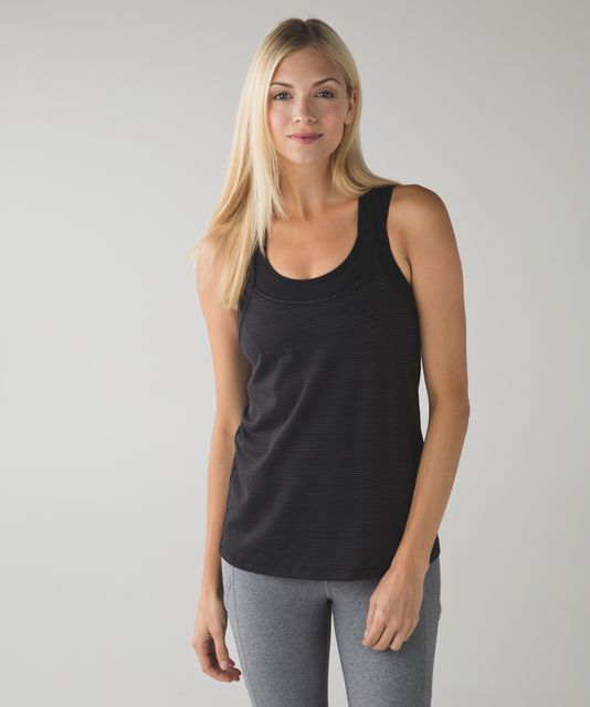 Lululemon Tough It Out Tank - Heathered Menthol / Mountain Peaks Black ...