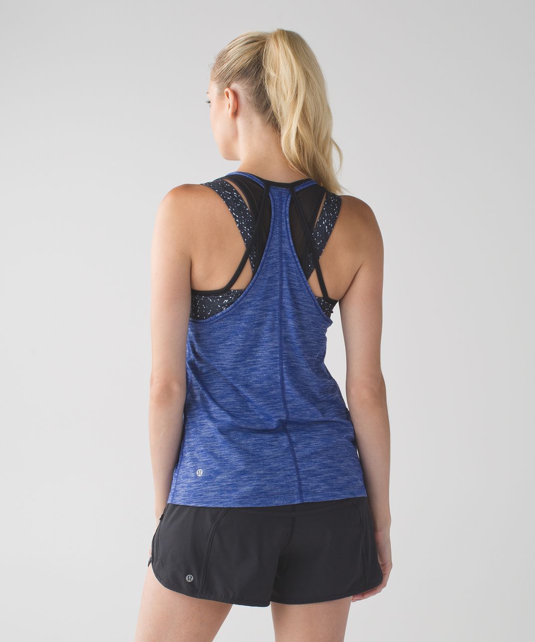 lululemon athletica, Tops, Lululemon Tough It Out Tank Heathered Sapphire  Blue Butterfly Texture Black