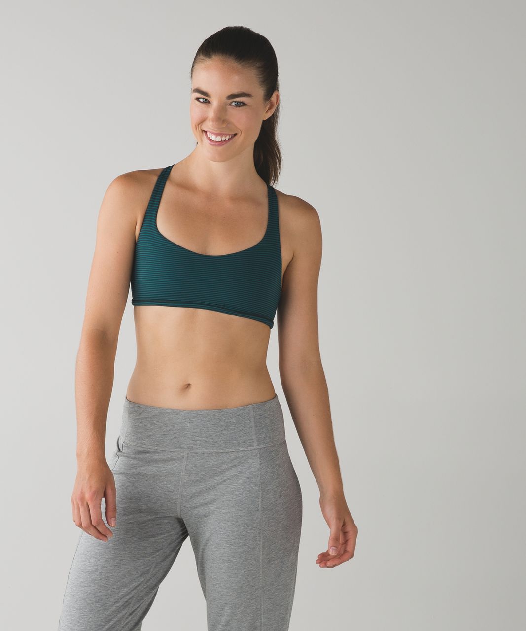 Lululemon Free To Be Bra (Wild) - Mini Pop Stripe Dark Fuel Forage Teal / Menthol / Mountain Peaks Black Forage Teal