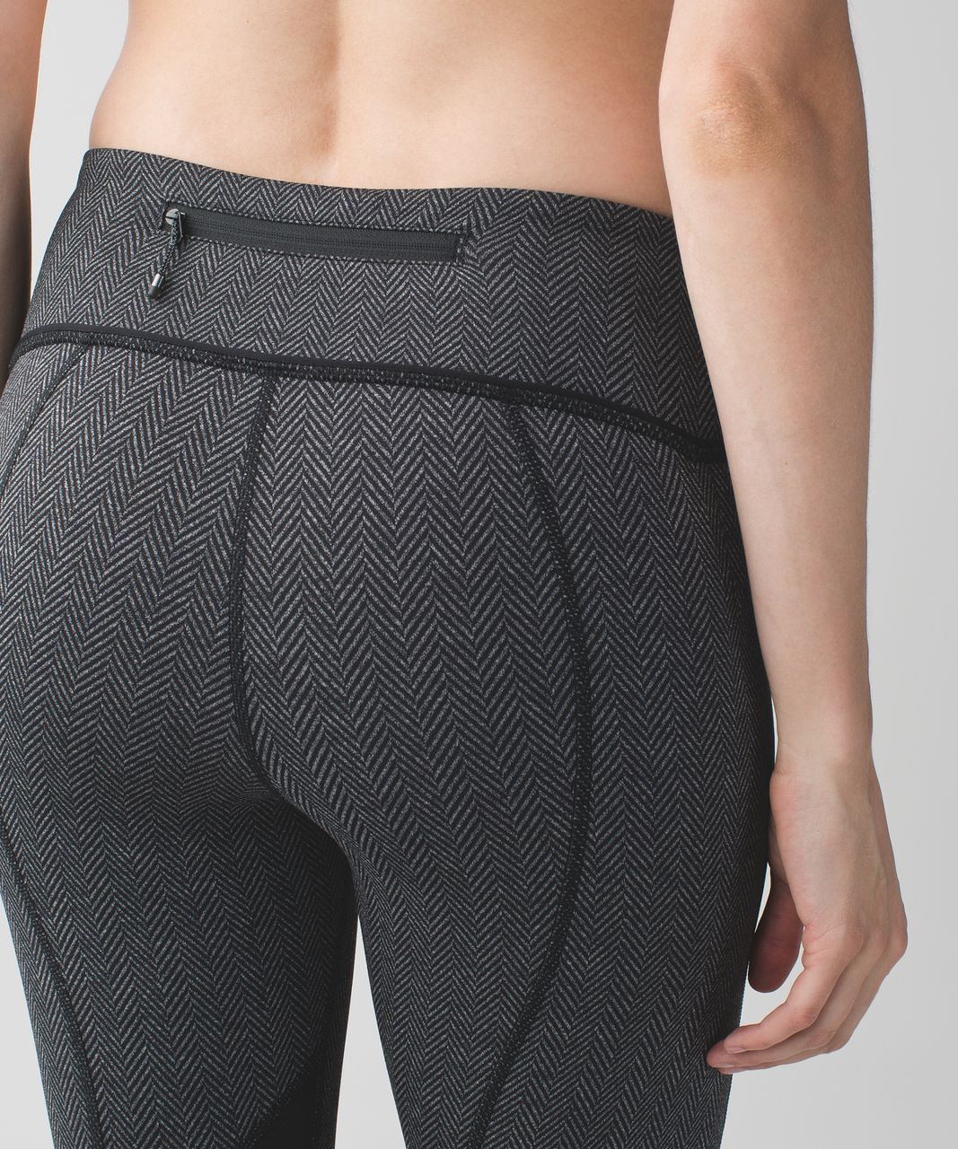 Lululemon Pace Rival Crop *22" - Giant Herringbone Black Heathered Black / Black