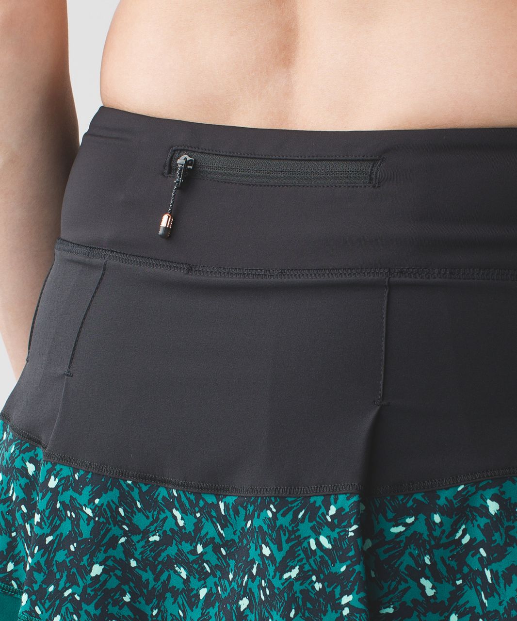 Lululemon Pace Rival Skirt II (Regular) *4-way Stretch - Black / Mountain Peaks Black Forage Teal / Forage Teal