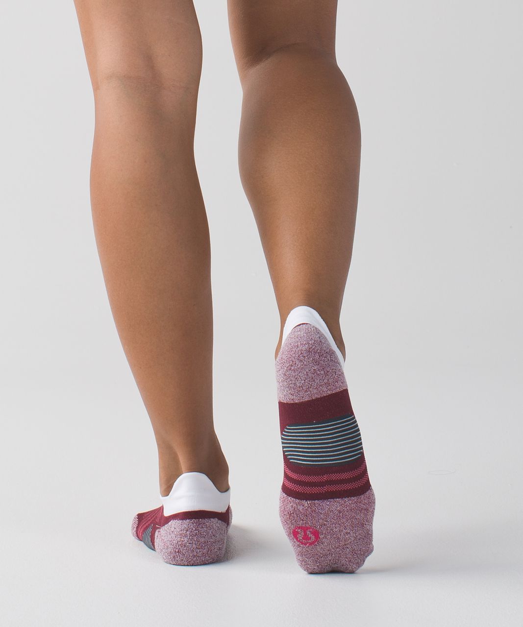 Lululemon Speed Sock - Wine Berry / White / Flash Light