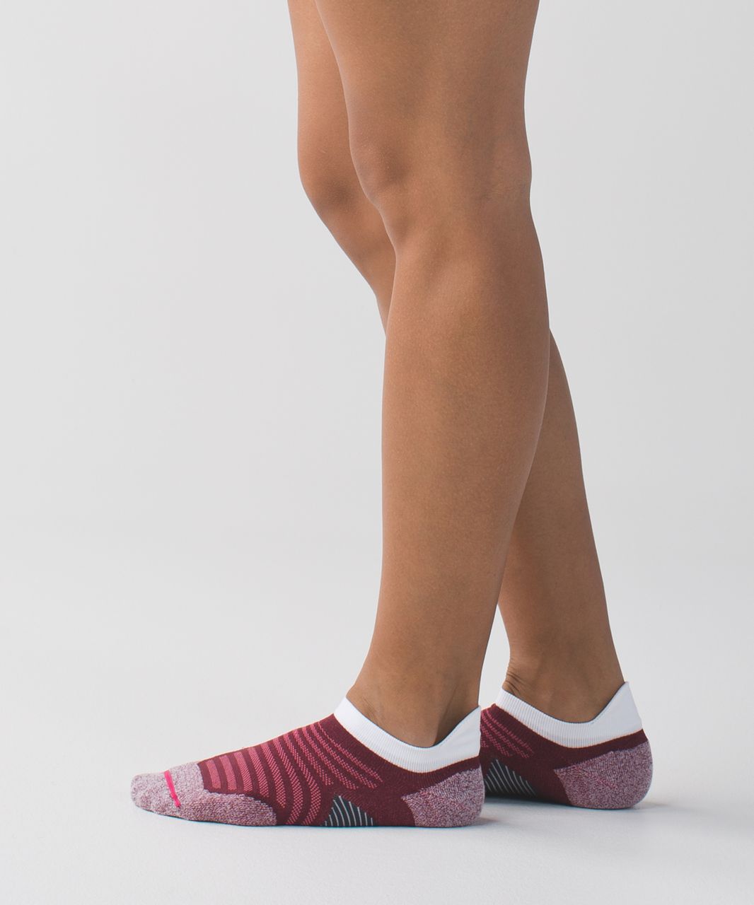 Lululemon Speed Sock - Wine Berry / White / Flash Light